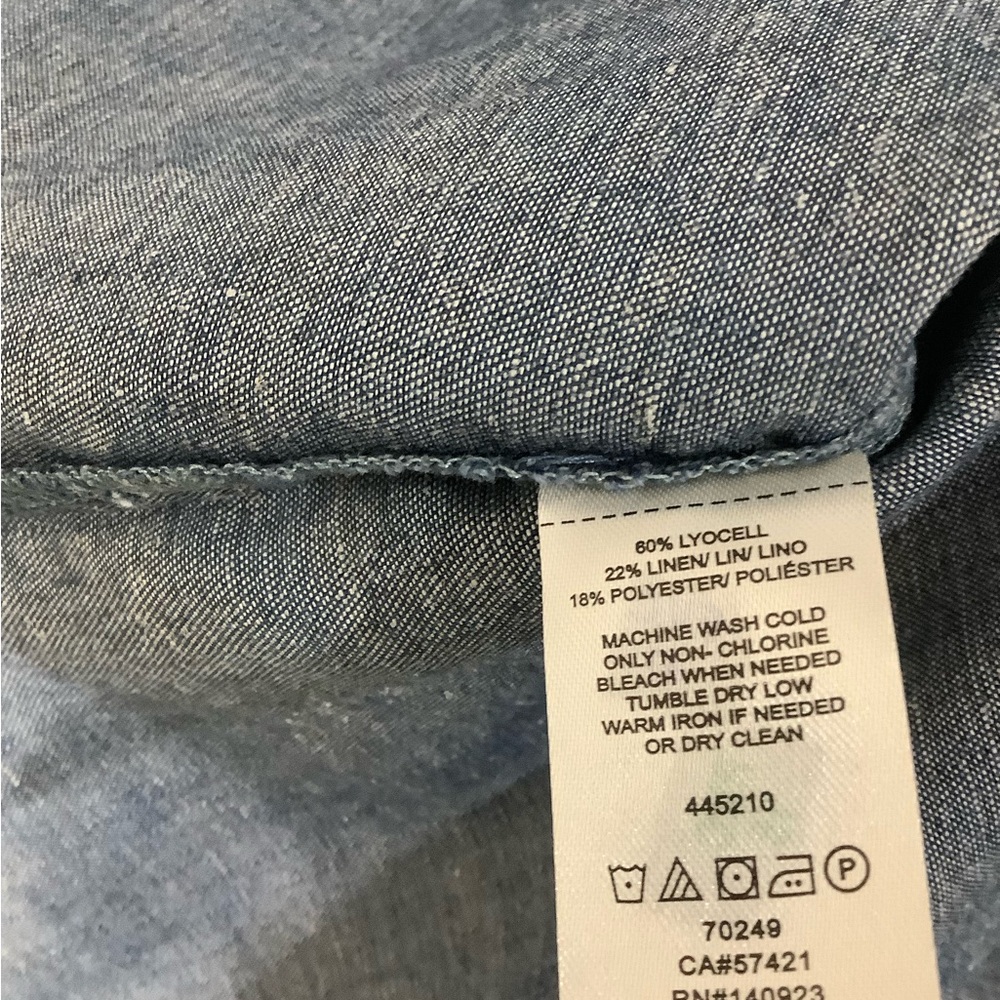 Ann Taylor Loft The Softened Blue Chambry Maternity Shirt - Picture 4 of 4